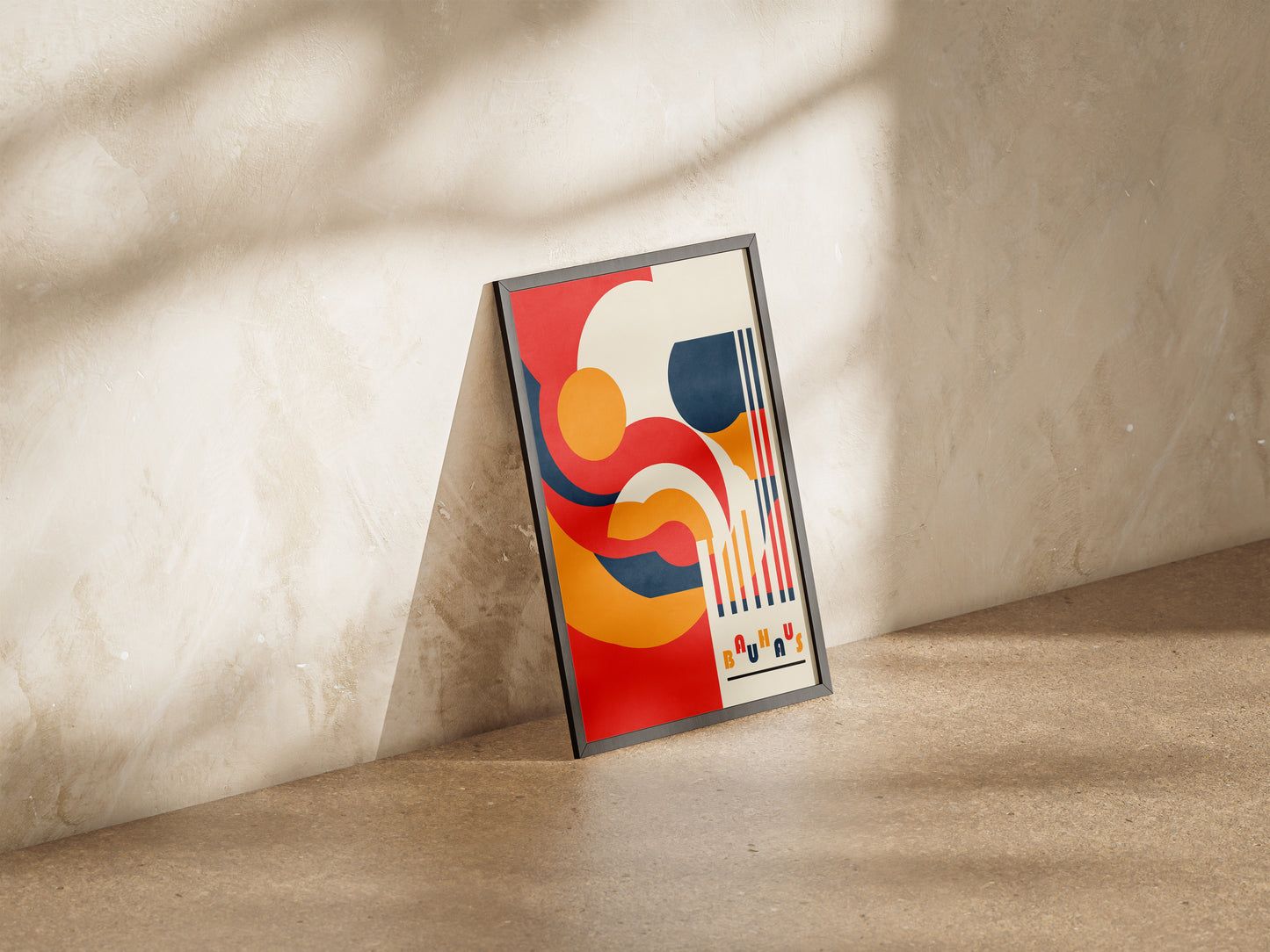 Geometric Bauhaus Style Poster | Contemporary Abstract Wall Art