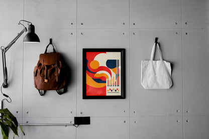 Geometric Bauhaus Style Poster | Contemporary Abstract Wall Art