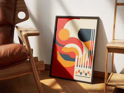 Geometric Bauhaus Style Poster | Contemporary Abstract Wall Art