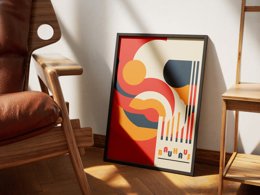 Geometric Bauhaus Style Poster | Contemporary Abstract Wall Art