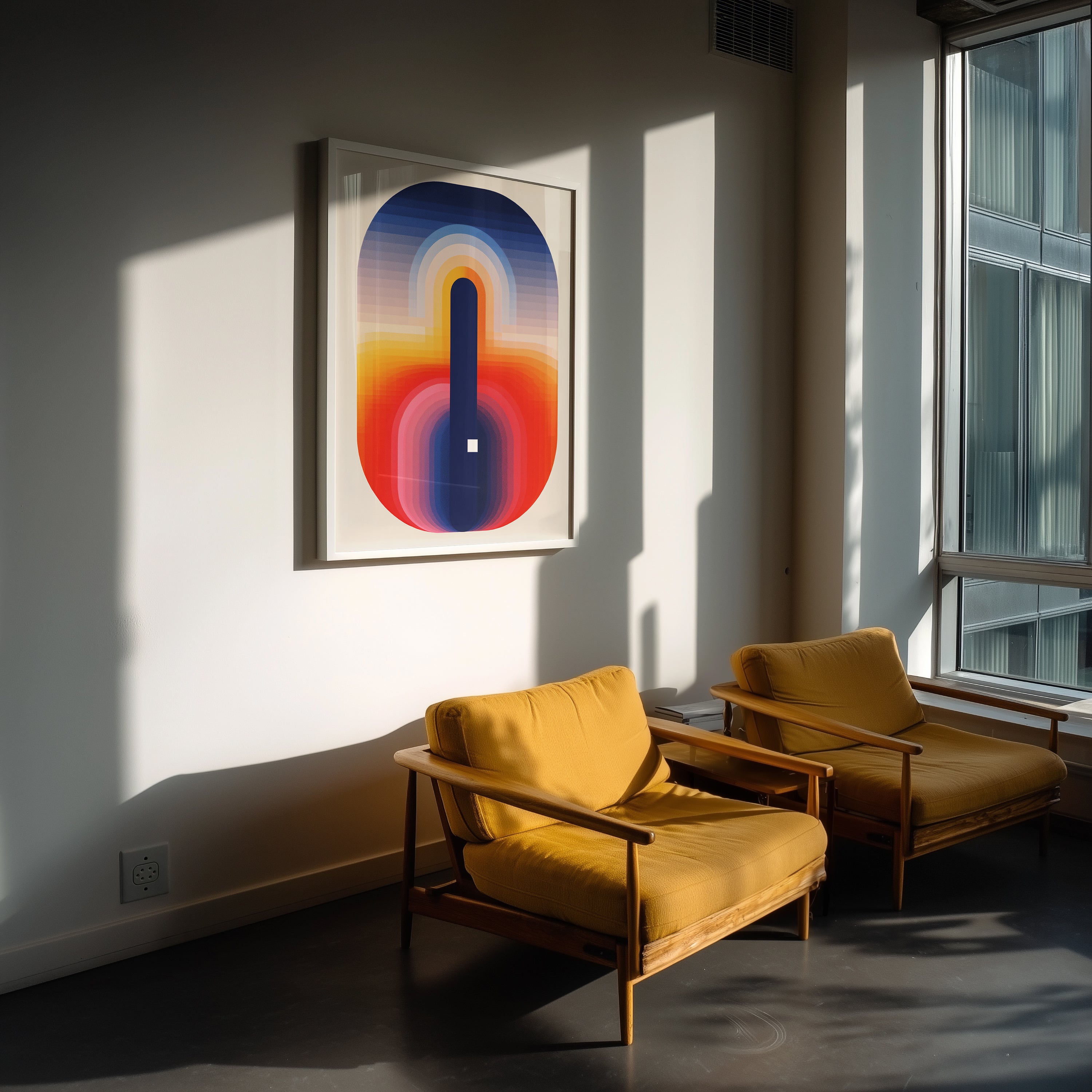 Geometric Gradient Poster | Modern Rainbow Abstract Print