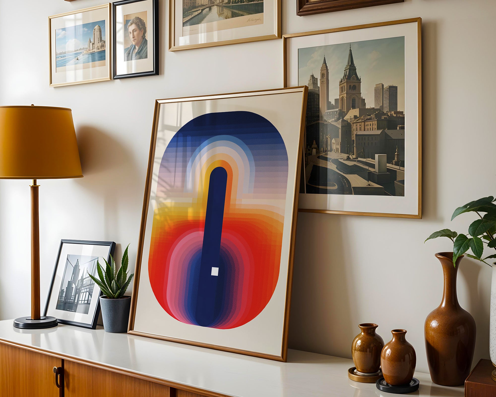 Geometric Gradient Poster | Modern Rainbow Abstract Print