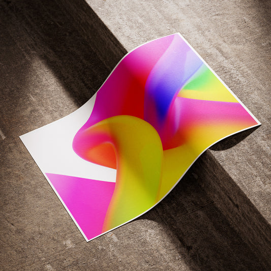 Grainy Gradient Abstract Poster | Vibrant Y2K Aura Print for Modern Interiors