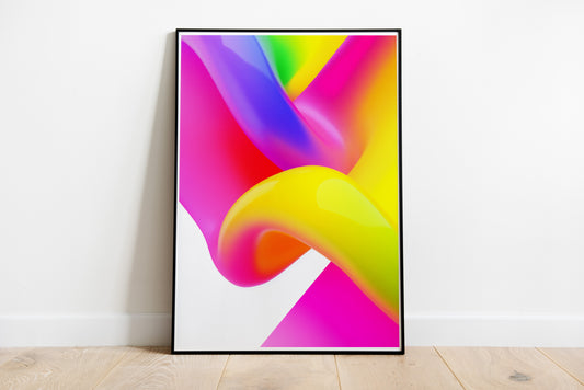 Grainy Gradient Abstract Poster | Vibrant Y2K Aura Print for Modern Interiors