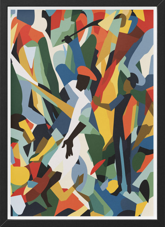 Vibrant African American Abstract Poster | Social Realism Inspired Wall Art