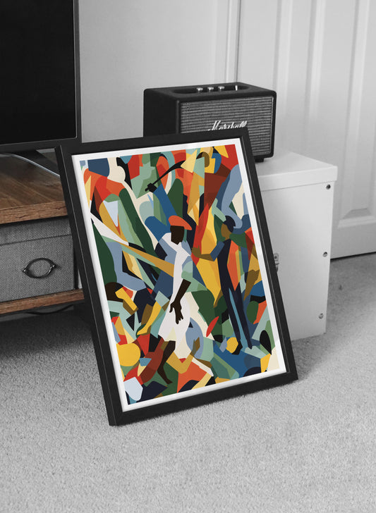 Vibrant African American Abstract Poster | Social Realism Inspired Wall Art