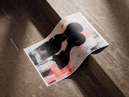Abstract Black Couple Poster | Afro American Expressionist Wall Art