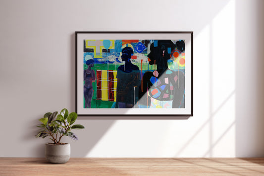 Abstract Afro American Art Poster | Colorful Cultural Expression Print