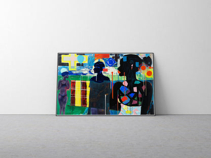 Abstract Afro American Art Poster | Colorful Cultural Expression Print