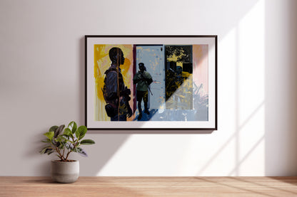 Urban Figurative Black Art Poster | Contemporary Social Realism Wall Print