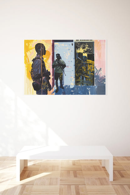 Urban Figurative Black Art Poster | Contemporary Social Realism Wall Print