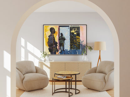 Urban Figurative Black Art Poster | Contemporary Social Realism Wall Print