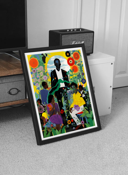 African American Cultural Art Poster | Vibrant Realism Inspired Print