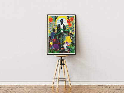 African American Cultural Art Poster | Vibrant Realism Inspired Print