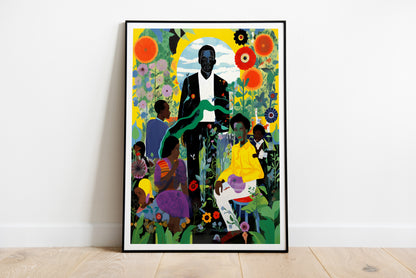 African American Cultural Art Poster | Vibrant Realism Inspired Print