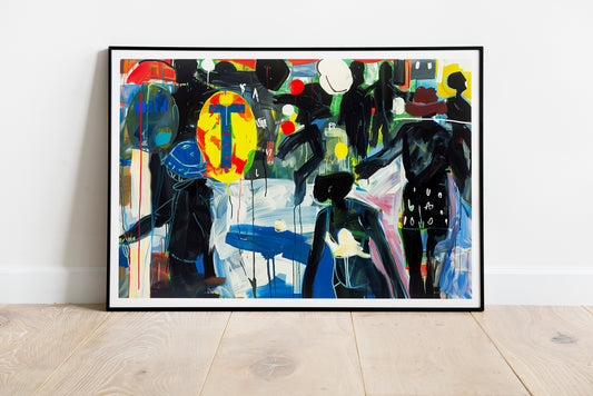 Afrocentric Abstract Figurative Poster | Contemporary Black Identity Wall Art