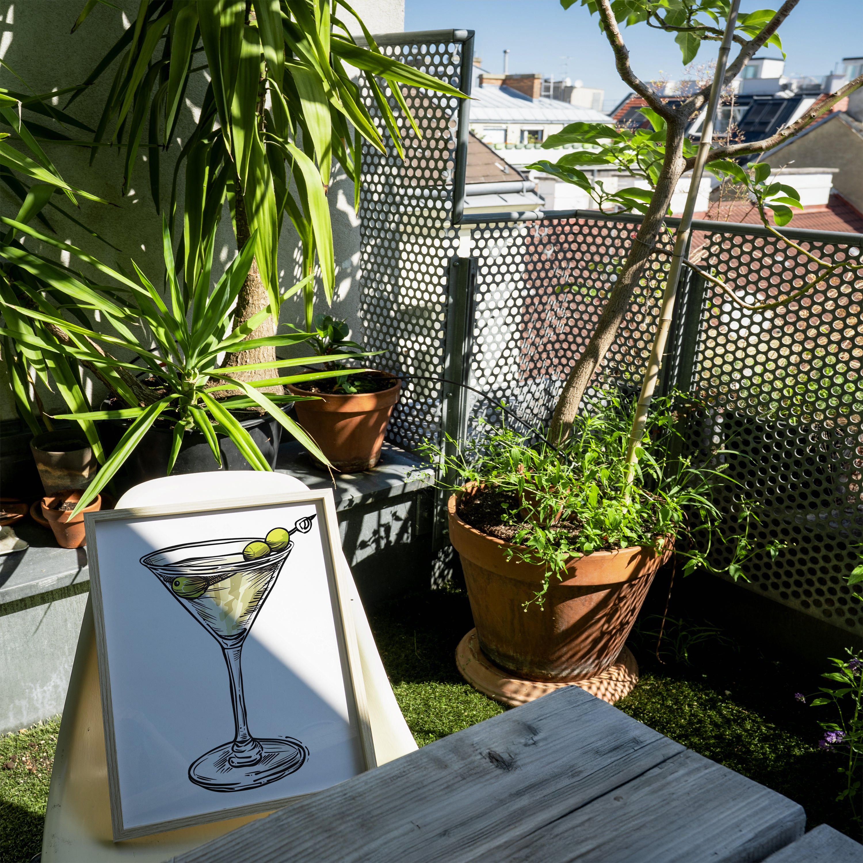 Martini Glass Illustration Poster | Minimalist Cocktail Art Print