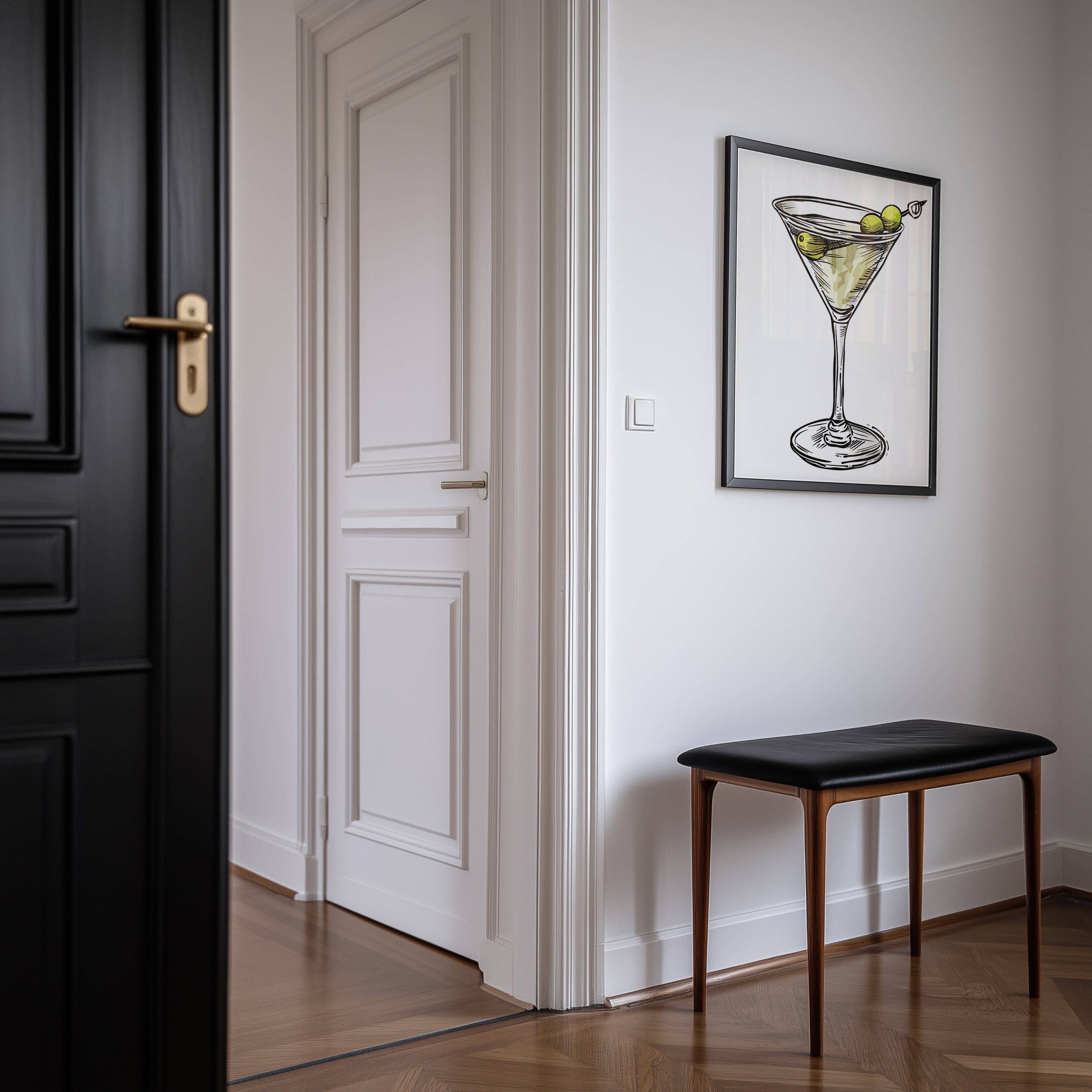 Martini Glass Illustration Poster | Minimalist Cocktail Art Print