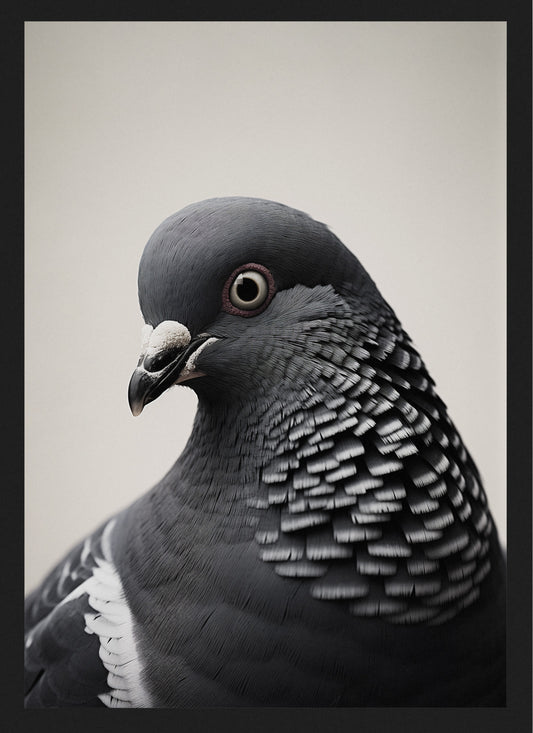 Pigeon Wall Art Poster | Minimalist Bird Photography Print