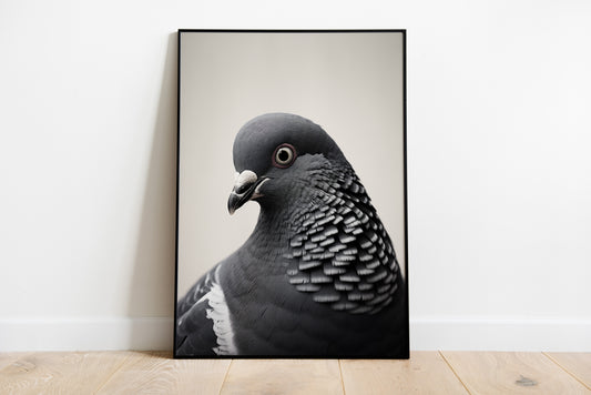 Pigeon Wall Art Poster | Minimalist Bird Photography Print