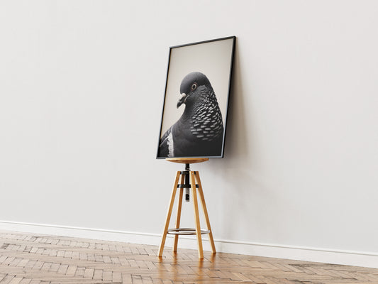 Pigeon Wall Art Poster | Minimalist Bird Photography Print