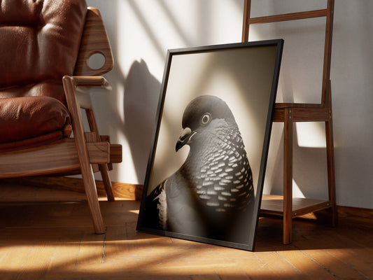 Pigeon Wall Art Poster | Minimalist Bird Photography Print