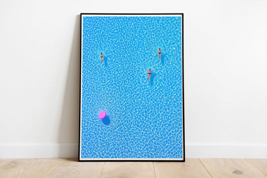 Minimalist Poolside Poster | Summer Vibes Tropical Wall Art Print