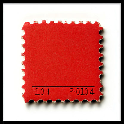 Minimalist Postage Stamp Art Print | Vintage Red Stamp Wall Decor
