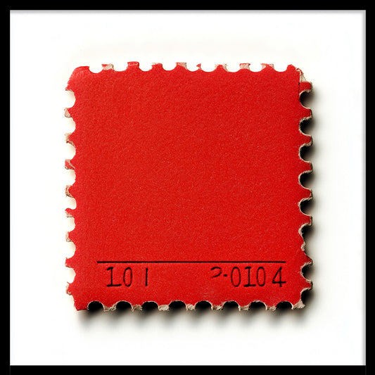Minimalist Postage Stamp Art Print | Vintage Red Stamp Wall Decor