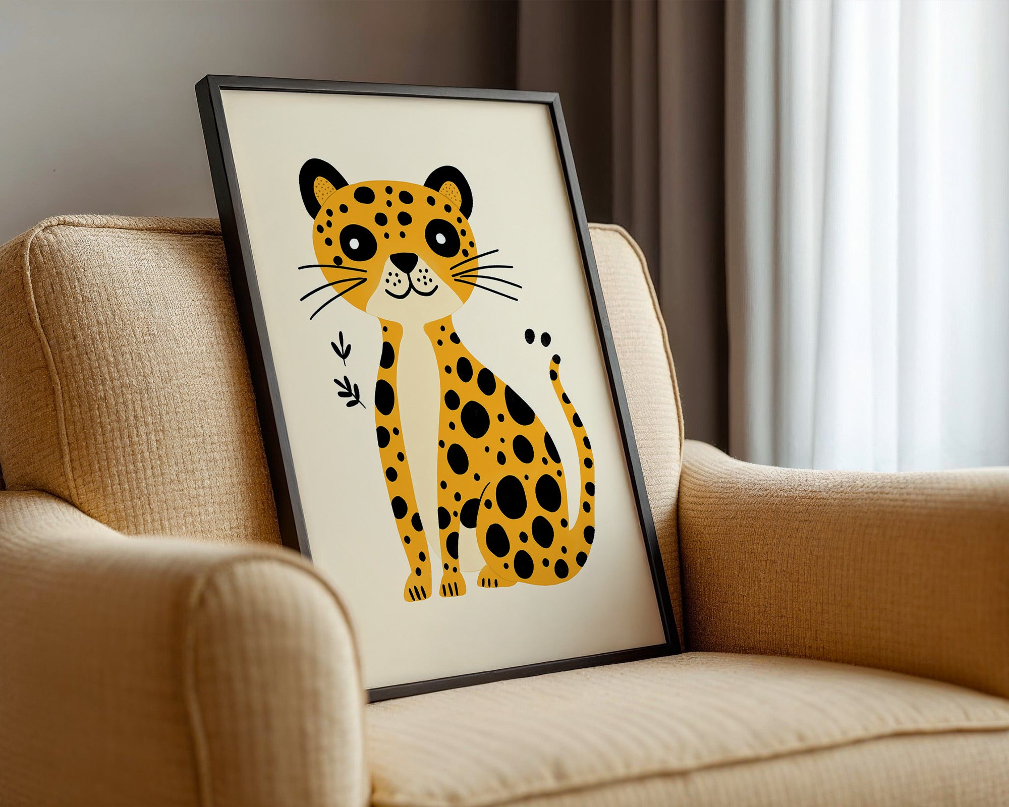 Leopard Poster | Playful Jungle Animal Illustration