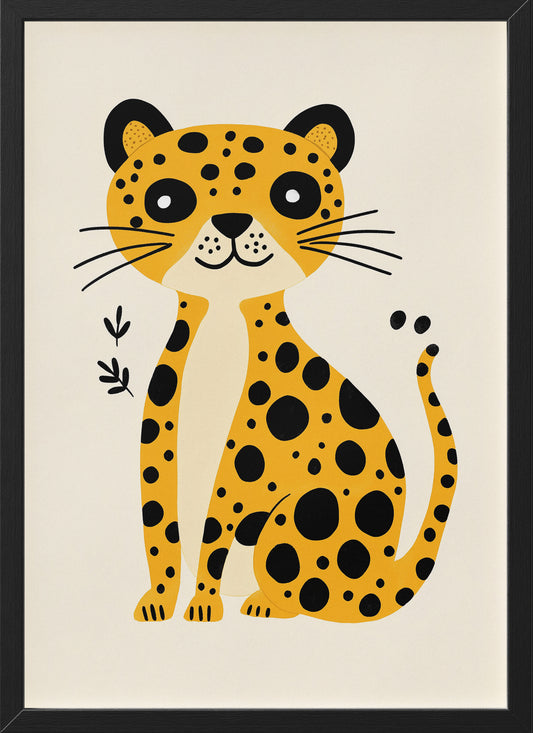 Leopard Poster | Playful Jungle Animal Illustration