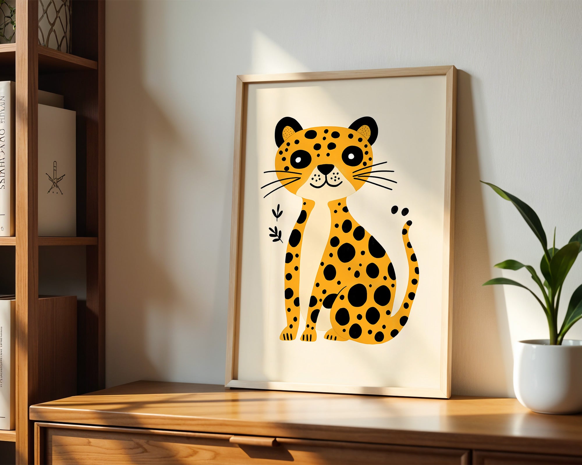 Leopard Poster | Playful Jungle Animal Illustration