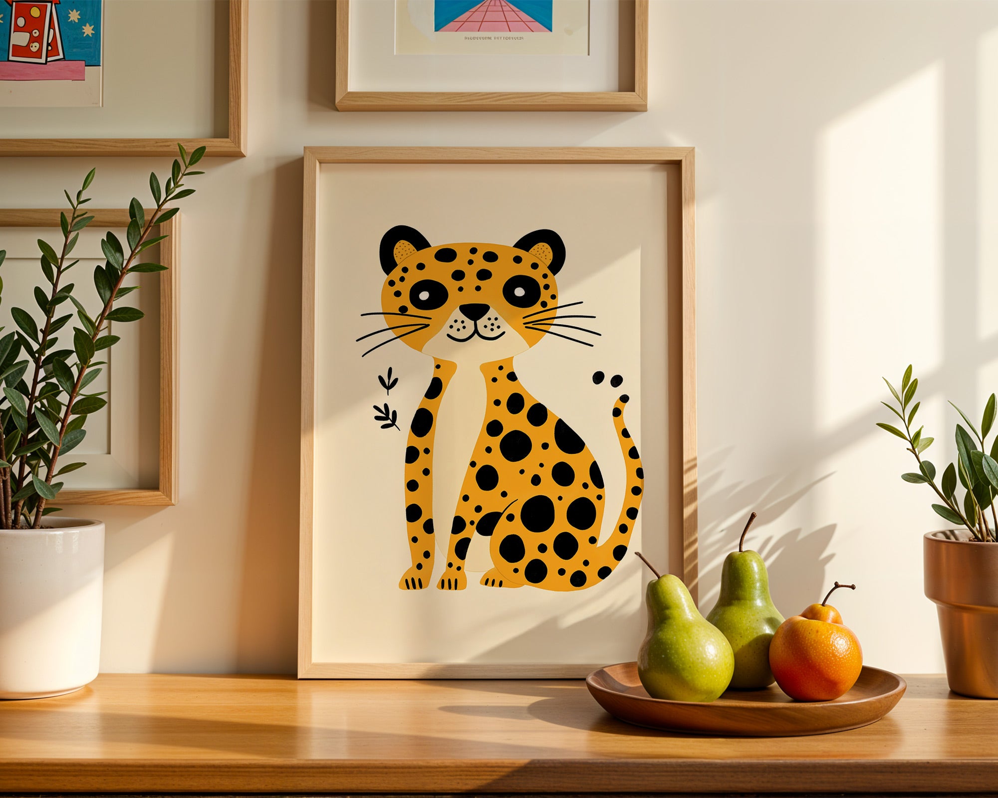 Leopard Poster | Playful Jungle Animal Illustration