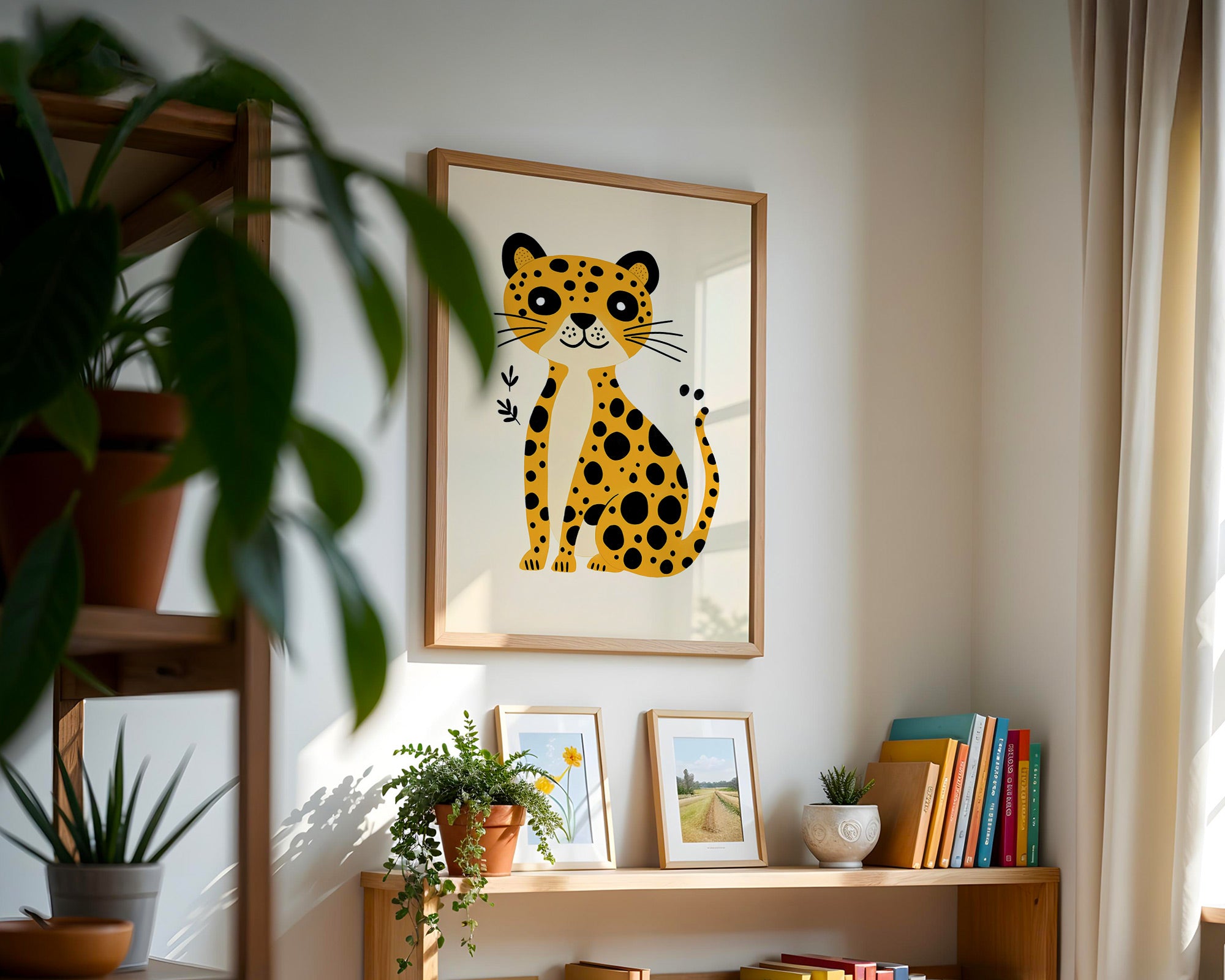 Leopard Poster | Playful Jungle Animal Illustration