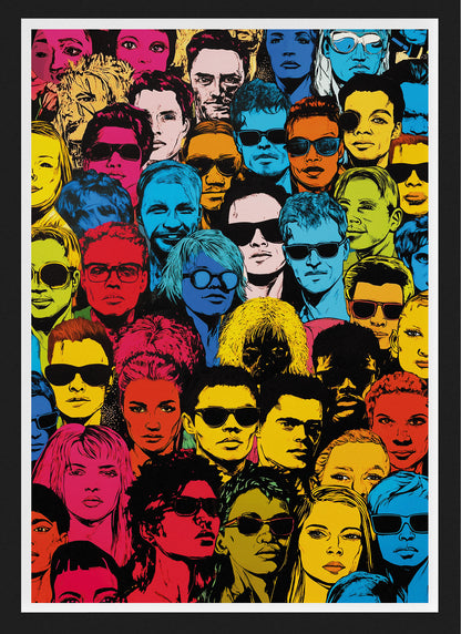 Pop Art Faces Poster | Colorful Retro Wall Art for Urban Interiors