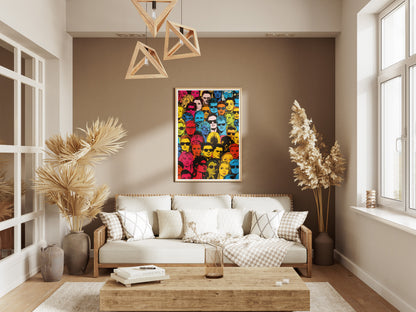Pop Art Faces Poster | Colorful Retro Wall Art for Urban Interiors