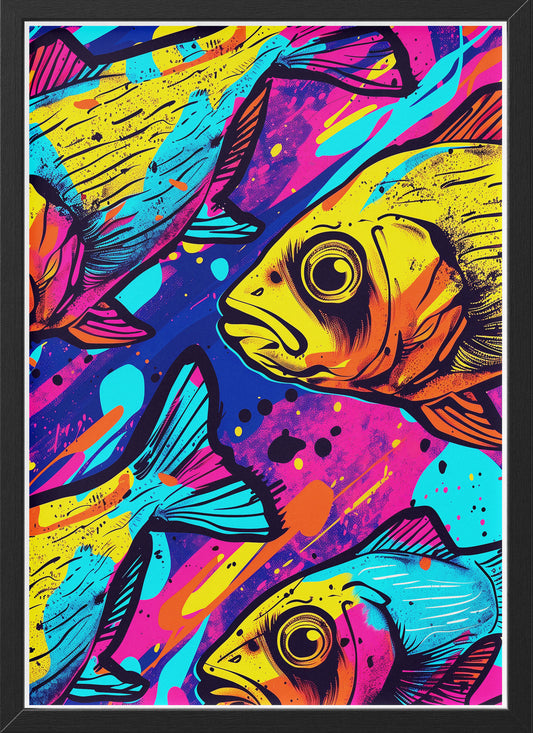 Retro Tropical Fish Poster | Gift for Fishermen and Dads