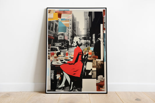 Retro Collage Woman Poster | Modern Pop Art Style Wall Print