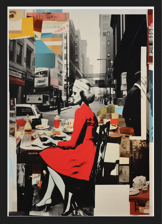 Retro Collage Woman Poster | Modern Pop Art Style Wall Print