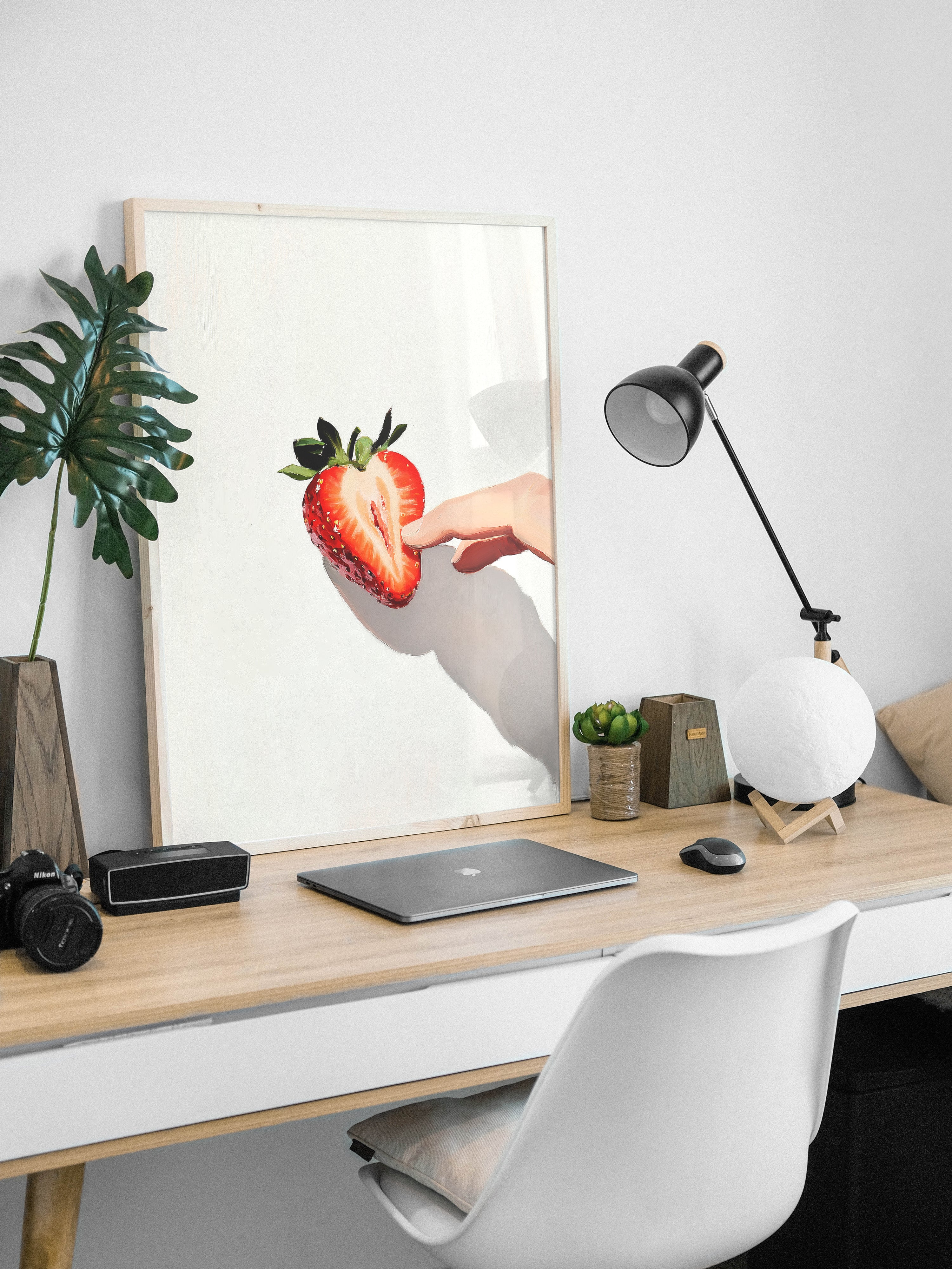 Strawberry Poster | Minimalist Fruit with Playful Art