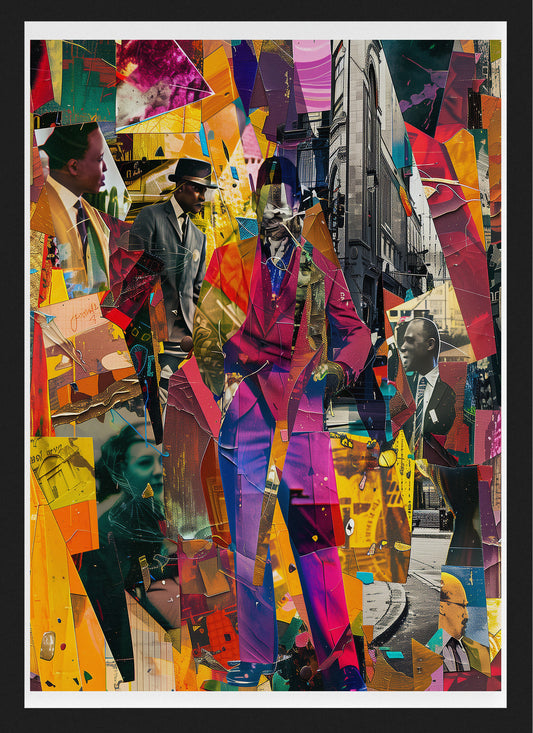Urban Afro American Collage Poster | 20th Century Style Black Art Print