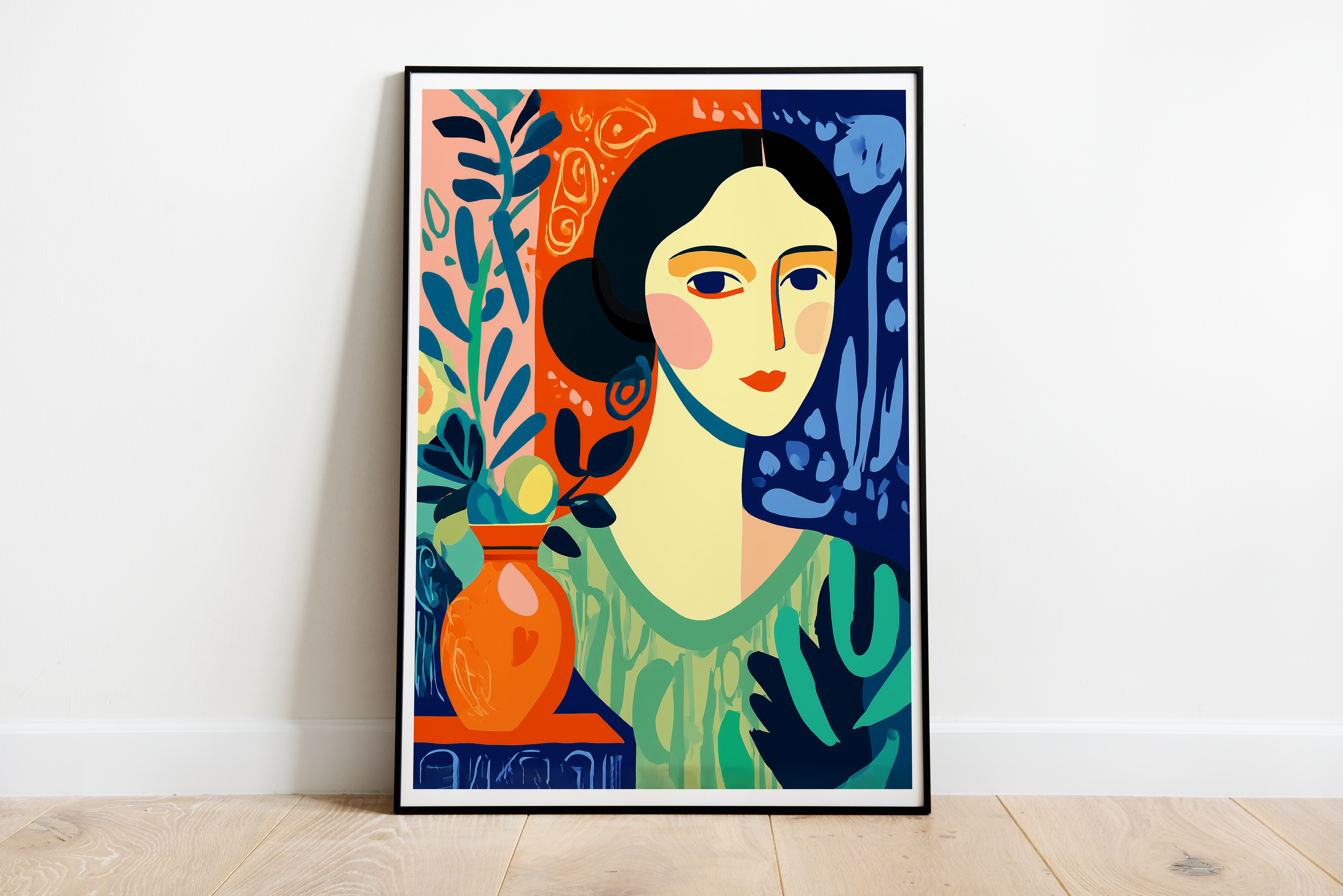 Colorful Modern Woman Portrait Poster | Bold Abstract Fauvist Style Wall Art