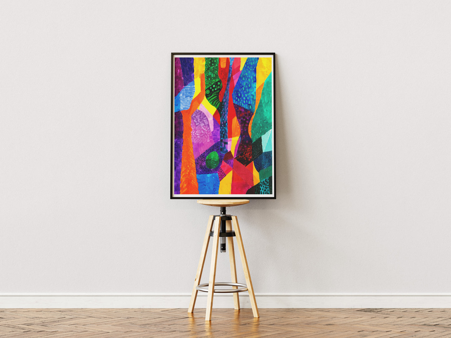 Colorful Geometric Abstract Poster | Vibrant Mid-Century Modern Wall Art