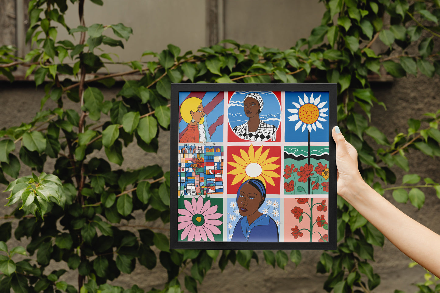 Feminist Portrait & Floral Poster | Afrocentric Storytelling Wall Art