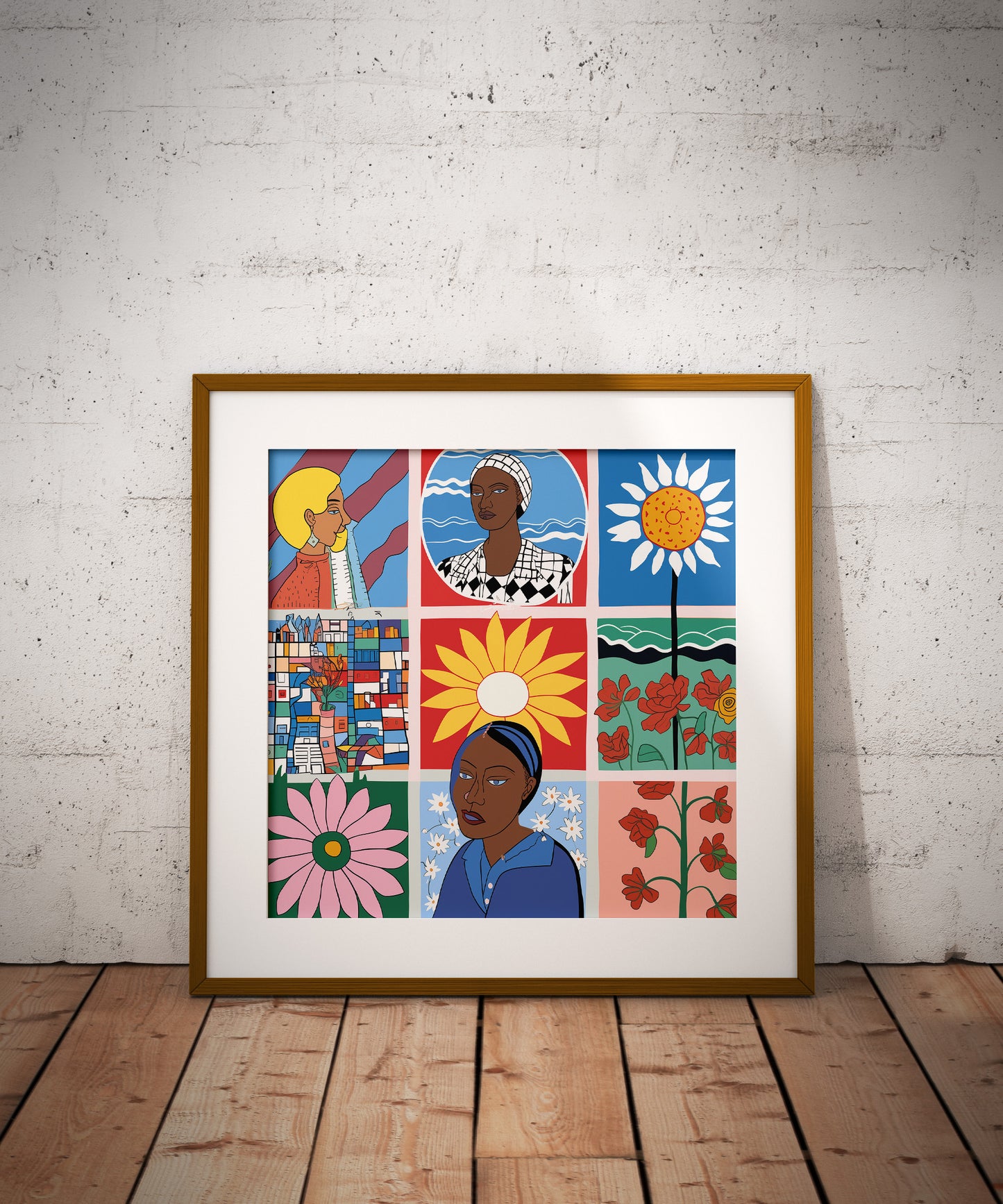 Feminist Portrait & Floral Poster | Afrocentric Storytelling Wall Art