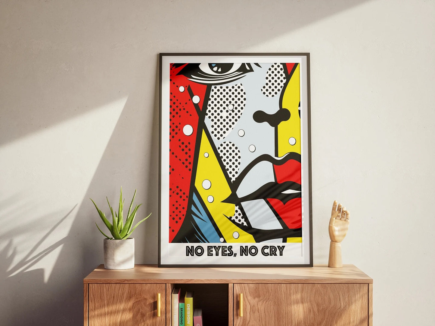 No Eyes No Cry Poster | Retro Dot Art Comic Style Print