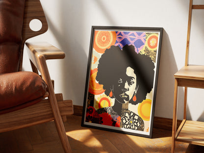 Afrocentric Black Woman Poster | Cultural Expression Wall Art Print