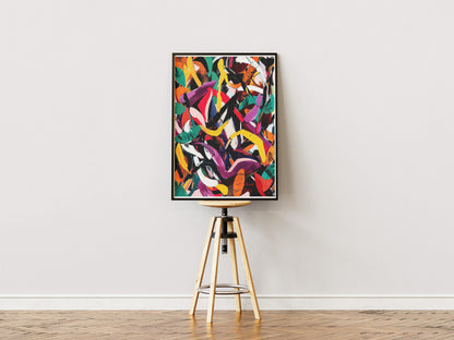 Dynamic Brushstroke Abstract Poster | Expressionist Color Splash Wall Art