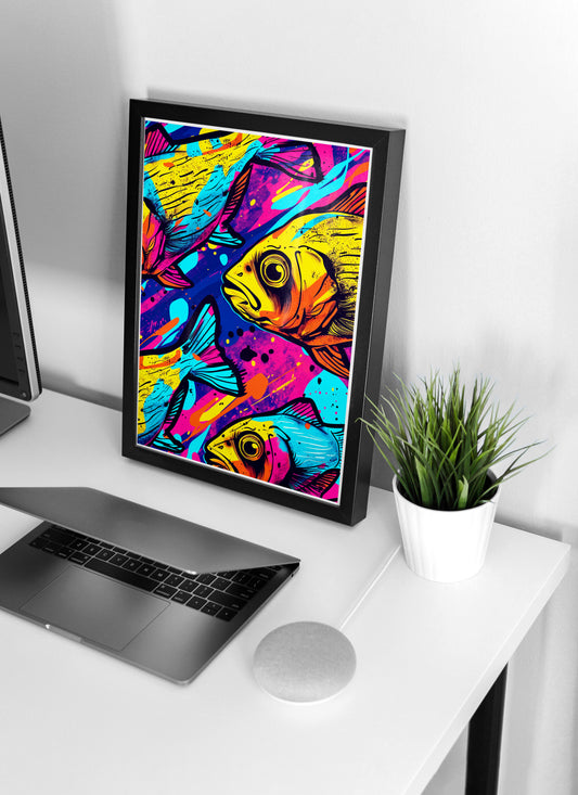 Retro Tropical Fish Poster | Gift for Fishermen and Dads