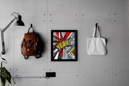 Yeah! Pop Art Poster | Retro Comic Explosion Wall Art Print